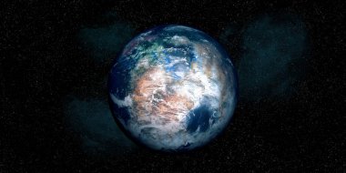 Exoplanet gibi bir Earth son derece detaylı ve gerçekçi 3D Illustration. Uzaya vurdu. Bu görüntünün elemanları NASA tarafından döşenmiştir.