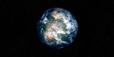 Exoplanet gibi bir Earth son derece detaylı ve gerçekçi 3D Illustration. Uzaya vurdu. Bu görüntünün elemanları NASA tarafından döşenmiştir.
