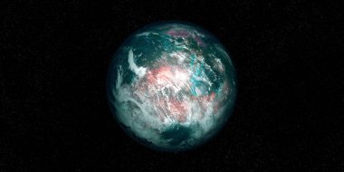 Exoplanet gibi bir Earth son derece detaylı ve gerçekçi 3D Illustration. Uzaya vurdu. Bu görüntünün elemanları NASA tarafından döşenmiştir.