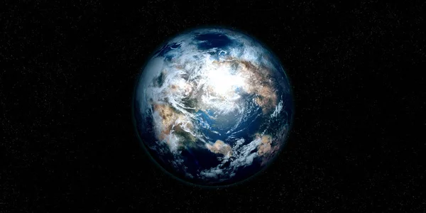 Εξαιρετικά λεπτομερής και ρεαλιστική 3D απεικόνιση μιας γης όπως το Exoplanet. Πυροβολήθηκε από το διάστημα. Στοιχεία αυτής της εικόνας είναι επιπλωμένα από τη NASA. — Φωτογραφία Αρχείου