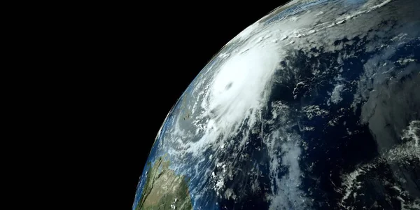 Ilustración 3D de alta resolución extremadamente detallada y realista de un huracán. Disparo desde el espacio. Elementos de esta imagen han sido proporcionados por la Nasa . — Foto de Stock