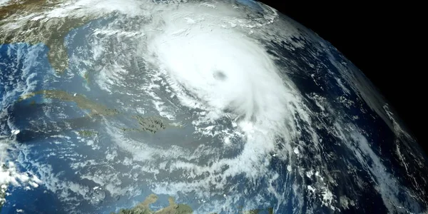 Εξαιρετικά λεπτομερής και ρεαλιστική υψηλής ανάλυσης 3D απεικόνιση ενός τυφώνα. Πυροβολήθηκε από το διάστημα. Στοιχεία αυτής της εικόνας έχουν επιπλωθεί από τη NASA. — Φωτογραφία Αρχείου