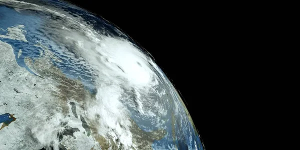 Extrémně detailní a realistické prostorové znázornění hurikánu. Střílí z vesmíru. Prvky tohoto obrazu poskytl NASA. — Stock fotografie