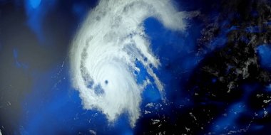 Bir Hurricane son derece ayrıntılı ve gerçekçi yüksek çözünürlüklü 3D Illustration. Uzay 'dan vuruldu. Bu görüntünün elemanları NASA tarafından döşenmiştir.