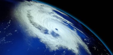 Bir Hurricane son derece ayrıntılı ve gerçekçi yüksek çözünürlüklü 3D Illustration. Uzay 'dan vuruldu. Bu görüntünün elemanları NASA tarafından döşenmiştir.