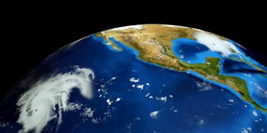 Bir Hurricane son derece ayrıntılı ve gerçekçi yüksek çözünürlüklü 3D Illustration. Uzay 'dan vuruldu. Bu görüntünün elemanları NASA tarafından döşenmiştir.