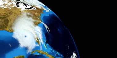 Bir Hurricane son derece ayrıntılı ve gerçekçi yüksek çözünürlüklü 3D Illustration. Uzay 'dan vuruldu. Bu görüntünün elemanları NASA tarafından döşenmiştir.
