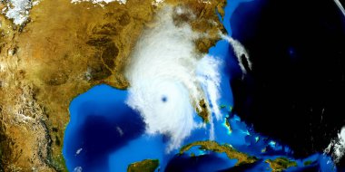 Bir Hurricane son derece ayrıntılı ve gerçekçi yüksek çözünürlüklü 3D Illustration. Uzay 'dan vuruldu. Bu görüntünün elemanları NASA tarafından döşenmiştir.