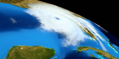 Bir Hurricane son derece ayrıntılı ve gerçekçi yüksek çözünürlüklü 3D Illustration. Uzay 'dan vuruldu. Bu görüntünün elemanları NASA tarafından döşenmiştir.
