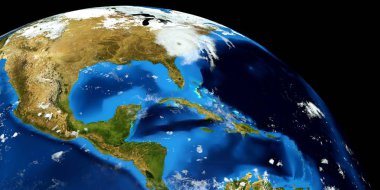Bir Hurricane son derece ayrıntılı ve gerçekçi yüksek çözünürlüklü 3D Illustration. Uzay 'dan vuruldu. Bu görüntünün elemanları NASA tarafından döşenmiştir.