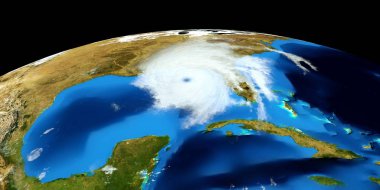 Bir Hurricane son derece ayrıntılı ve gerçekçi yüksek çözünürlüklü 3D Illustration. Uzay 'dan vuruldu. Bu görüntünün elemanları NASA tarafından döşenmiştir.