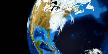 Bir Hurricane son derece ayrıntılı ve gerçekçi yüksek çözünürlüklü 3D Illustration. Uzay 'dan vuruldu. Bu görüntünün elemanları NASA tarafından döşenmiştir.