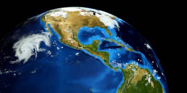 Bir Hurricane son derece ayrıntılı ve gerçekçi yüksek çözünürlüklü 3D Illustration. Uzay 'dan vuruldu. Bu görüntünün elemanları NASA tarafından döşenmiştir.
