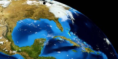 Bir Hurricane son derece ayrıntılı ve gerçekçi yüksek çözünürlüklü 3D Illustration. Uzay 'dan vuruldu. Bu görüntünün elemanları NASA tarafından döşenmiştir.
