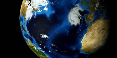 Bir Hurricane son derece ayrıntılı ve gerçekçi yüksek çözünürlüklü 3D Illustration. Uzay 'dan vuruldu. Bu görüntünün elemanları NASA tarafından döşenmiştir.