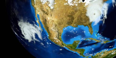 Bir Hurricane son derece ayrıntılı ve gerçekçi yüksek çözünürlüklü 3D Illustration. Uzay 'dan vuruldu. Bu görüntünün elemanları NASA tarafından döşenmiştir.