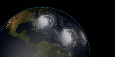 Uzaydan gelen kasırga. Bu görüntünün elementleri NASA tarafından döşenmiştir..