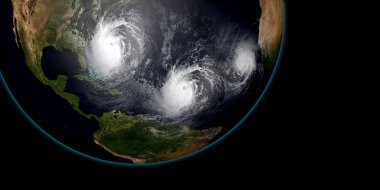 Uzaydan gelen kasırga. Bu görüntünün elementleri NASA tarafından döşenmiştir..