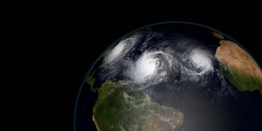 Uzaydan gelen kasırga. Bu görüntünün elementleri NASA tarafından döşenmiştir..
