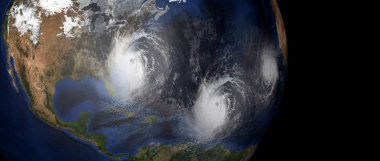 Uzaydan gelen kasırga. Bu görüntünün elementleri NASA tarafından döşenmiştir..