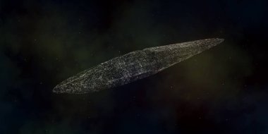 Extremely detailed and realistic high resolution 3d illustration of an interstellar asteroid clipart
