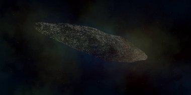 Bir yıldızlararası asteroid son derece detaylı ve gerçekçi yüksek çözünürlüklü 3D Illustration