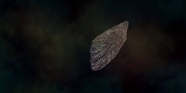Bir yıldızlararası asteroid son derece detaylı ve gerçekçi yüksek çözünürlüklü 3D Illustration