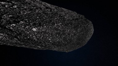 Bir yıldızlararası asteroid son derece detaylı ve gerçekçi yüksek çözünürlüklü 3D Illustration