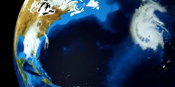 Ilustración 3D de alta resolución extremadamente detallada y realista de un huracán. Disparo desde el espacio. Elementos de esta imagen son proporcionados por la Nasa . — Foto de Stock
