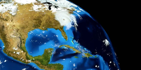 Extrémně detailní a realistický, 3D ilustrace hurikánu s vysokým rozlišením. Střílí z vesmíru. Prvky tohoto obrazu předkládá NASA. — Stock fotografie