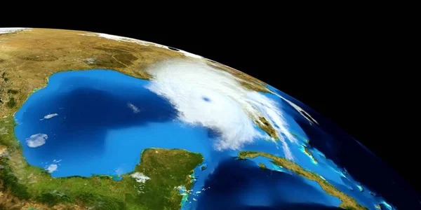 Extremely detailed and realistic high resolution 3D illustration of a Hurricane. Shot from Space. Elements of this image are furnished by Nasa. — Stock Photo, Image