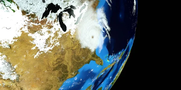 Extrémně detailní a realistický, 3D ilustrace hurikánu s vysokým rozlišením. Střílí z vesmíru. Prvky tohoto obrazu předkládá NASA. — Stock fotografie