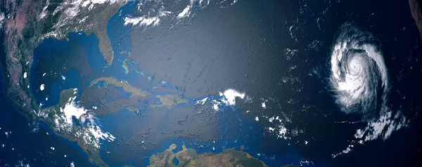 Τυφώνας Φαίνεται Από Διάστημα Στοιχεία Αυτής Της Εικόνας Είναι Επιπλωμένα — Φωτογραφία Αρχείου