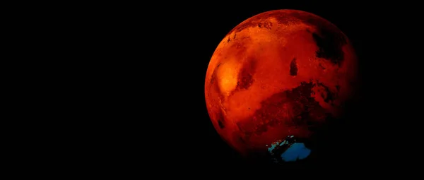 Ilustração 3D de alta resolução extremamente detalhada e realista do planeta Marte . — Fotografia de Stock