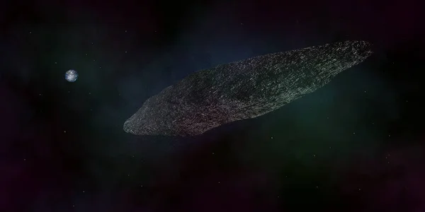 Bir yıldızlararası asteroid son derece detaylı ve gerçekçi yüksek çözünürlüklü 3D Illustration