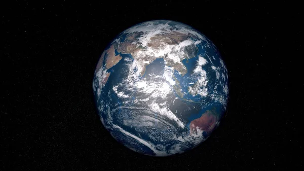 Planeta Země Vesmíru Realistické Vykreslování — Stock fotografie