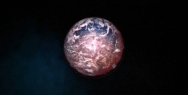 Terra Como Exoplaneta Com Água — Fotografia de Stock