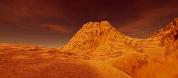 Mars Bir Alien Landscape Son Derece Detaylı Gerçekçi Yüksek Çözünürlüklü — Stok fotoğraf