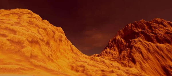Надзвичайно Деталізована Реалістична Ілюстрація Чужої Пейзажу Марсі — стокове фото