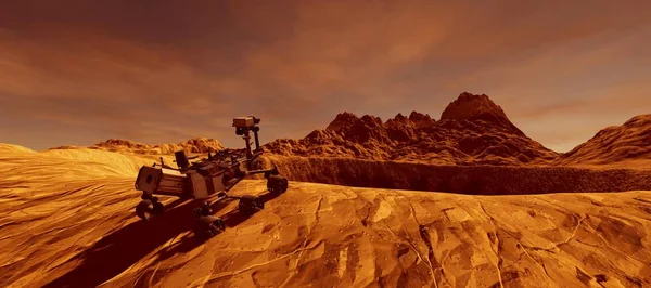Mars Bir Alien Landscape Son Derece Detaylı Gerçekçi Yüksek Çözünürlüklü — Stok fotoğraf