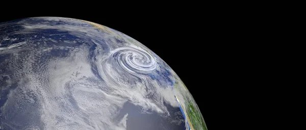 Uiterst gedetailleerde en realistische 3D-illustratie in hoge resolutie van een orkaan die Midden-Amerika nadert. Uit de ruimte geschoten. Elementen van deze afbeelding worden geleverd door NASA. — Stockfoto