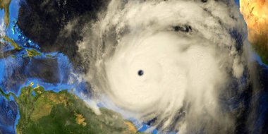 Uzay 3 boyutlu görüntüden Dünya Kasırgası. Bu görüntünün elementleri NASA tarafından döşenmiştir.