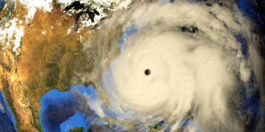 Uzay 3 boyutlu görüntüden Dünya Kasırgası. Bu görüntünün elementleri NASA tarafından döşenmiştir.