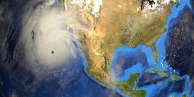 Uzaydan gelen kasırga. NASA tarafından desteklenen bu 3 boyutlu görüntünün elementleri.