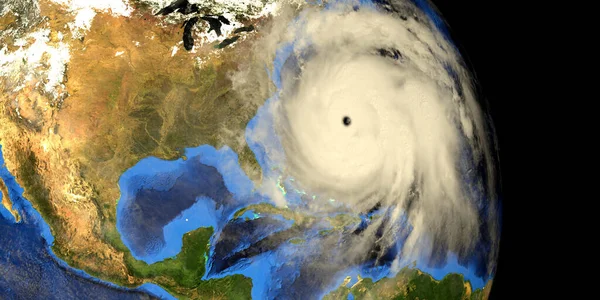 Uzay 3 boyutlu görüntüden Dünya Kasırgası. Bu görüntünün elementleri NASA tarafından döşenmiştir.