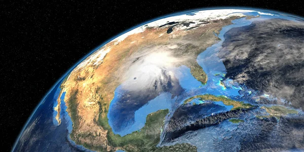Hurikán Laura Landfall Usa Výstřel Vesmíru Prvky Této Ilustrace Poskytuje — Stock fotografie