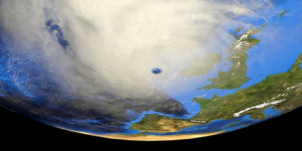 Storm Ellen Sobre Irlanda Muestra Desde Espacio Elementos Esta Imagen — Foto de Stock