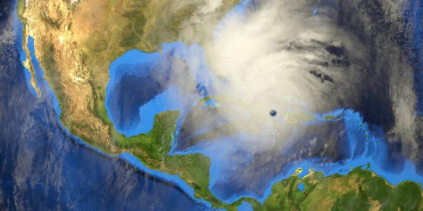 Τυφώνας Φαίνεται Από Διάστημα Στοιχεία Αυτής Της Τρισδιάστατης Εικόνας Που — Φωτογραφία Αρχείου