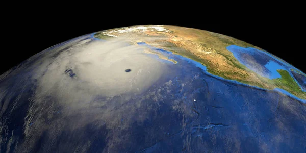 Hurricane shown from Space. Elements of this 3d image furnished by NASA.