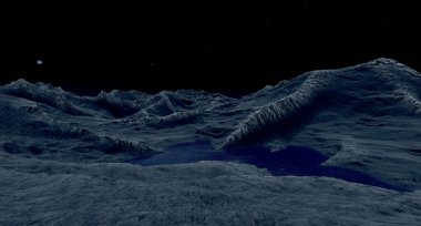 Uzaylı manzarası son derece detaylı 3D bir yeryüzü görüntüsü, dış gezegen enivorasyonu gibi.